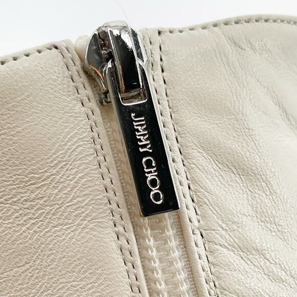 Jimmy Choo White Magik 90 Leather Pointed Toe Heeled Ankle Boot size IT 39 - Picture 10 of 13